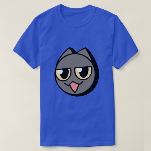 Black Cartoon Cat T-Shirt (Design vorne)