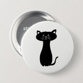 Black Cartoon Kitty Button (Vorne & Hinten)