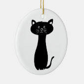 Black Cartoon Kitty Keramikornament (Rechts)