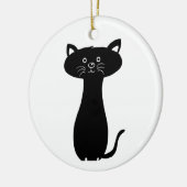 Black Cartoon Kitty Keramikornament (Links)