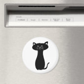 Black Cartoon Kitty Magnet (In Situ (Geschirrspüler))