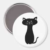 Black Cartoon Kitty Magnet (Vorderseite/Rückseite)