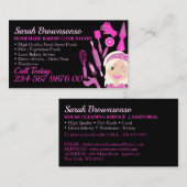 Black Cartoon Woman Blonde Haar Bäckerei Konditore Visitenkarte (Vorne/Hinten)