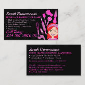 Black Cartoon Woman Gray Hair Bäckerei Konditorei Visitenkarte (Vorne/Hinten)