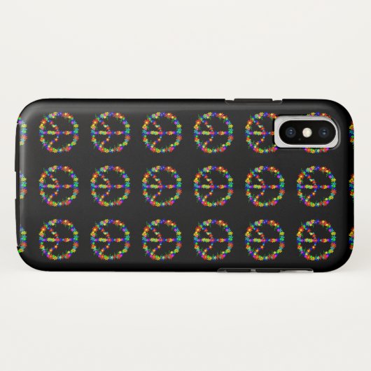 Black Case mit Peace Symbol iPhone 7 (Rückseite (Horizontal))