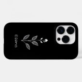 Black Case with White Flower - Elegant and Custom (Rückseite (Horizontal))