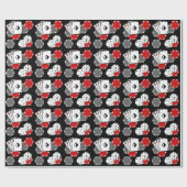 Black Casino Poker Party Wrapping Paper Geschenkpapier (Flach)