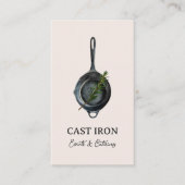 Black Cast Eisen Skillet Persönlicher Koch und Cat Visitenkarte (Vorderseite)