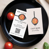 Black Cast Eisen Skillet Pizza Catering & Lieferun Visitenkarte