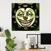 Black Cat 13 Clock Halloween Poster (Heimbüro)