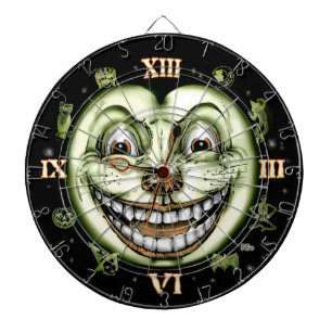 Black Cat 13 Verrückte Uhr Halloween Dartboard Dartscheibe