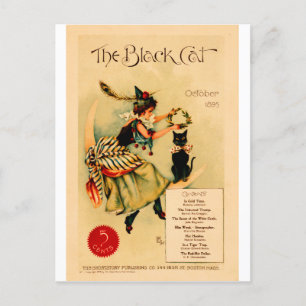 Black Cat 1 , Vintage Poster Postkarte