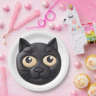 Black Cat 3D Inspiriert Pappteller