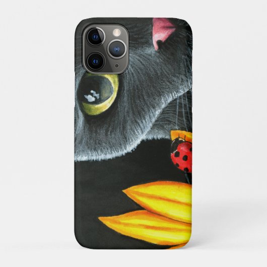 Black Cat 510 ladybug-gelbe Blume Case-Mate iPhone Hülle (Rückseite)