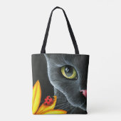 Black Cat 510 ladybug-gelbe Blume Tasche (Rückseite)