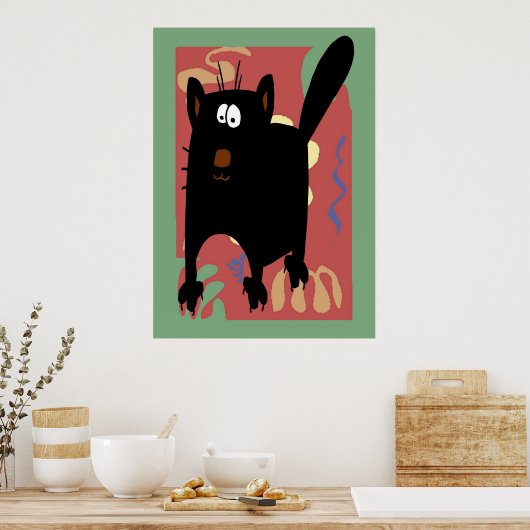 Black Cat Abstrakt Poster (Küche)
