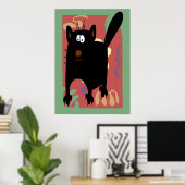 Black Cat Abstrakt Poster (Heimbüro)