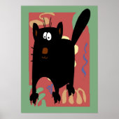 Black Cat Abstrakt Poster (Vorne)