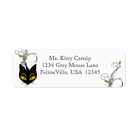Black Cat Address Label (Vorne)