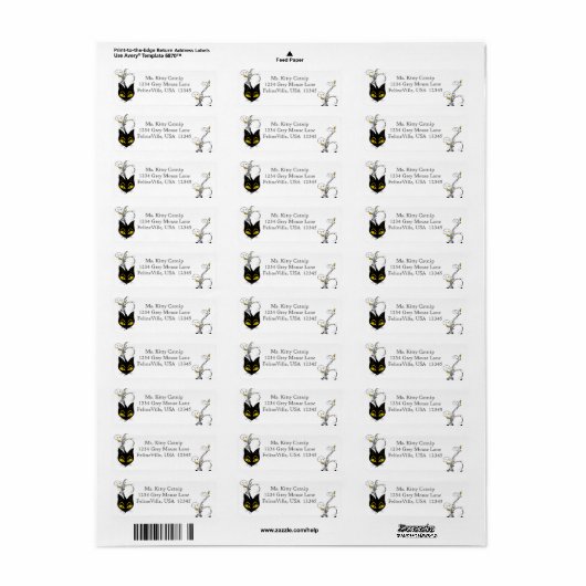 Black Cat Address Label (Vorne)