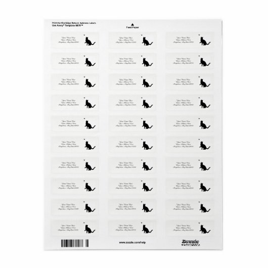 Black Cat Address Labels (Vorne)