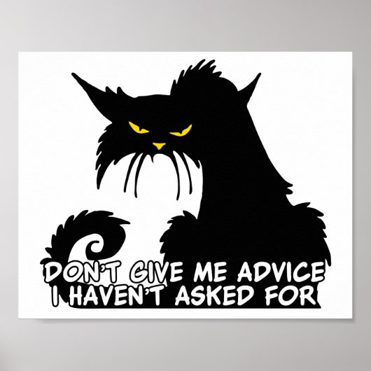 Black Cat Advice Sprichwort Poster (Vorne)