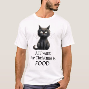Black Cat Alles, was ich zu Weihnachten Gewollt ha T-Shirt