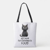 Black Cat Alles, was ich zu Weihnachten Gewollt ha Tasche (Rückseite)