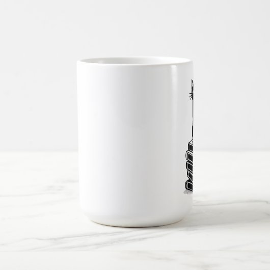 Black Cat and Books - Minimalistisches Design Kaffeetasse (Mittel)