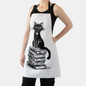 Black Cat and Books - Minimalistisches Design Schürze (InSitu)