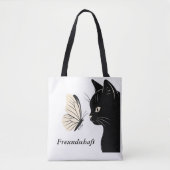 Black Cat and Butterfly Mysterious Tasche (Vorderseite)