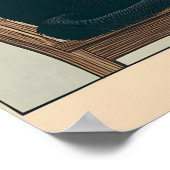 Black Cat And Coffee Print Ukiyo-e Japandi Art Poster (Ecke)