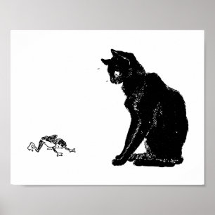 Black Cat and Frog, Alexandre Steinlen Poster