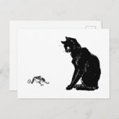 Black Cat and Frog, Alexandre Steinlen Postkarte (Vorne/Hinten)