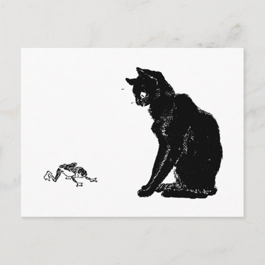 Black Cat and Frog, Alexandre Steinlen Postkarte (Vorderseite)