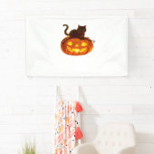Black Cat and Pumpkin - Spooky Halloween Magic Cla Banner (Insitu)