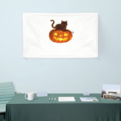 Black Cat and Pumpkin - Spooky Halloween Magic Cla Banner (Messeveranstaltung)