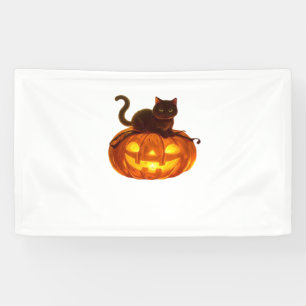 Black Cat and Pumpkin - Spooky Halloween Magic Cla Banner
