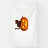 Black Cat and Pumpkin - Spooky Halloween Magic Cla Banner (Vertikal)