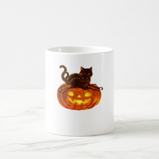 Black Cat and Pumpkin - Spooky Halloween Magic Cla Kaffeetasse (Mittel)