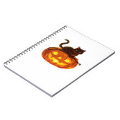 Black Cat and Pumpkin - Spooky Halloween Magic Cla Notizblock (Linke Seite)