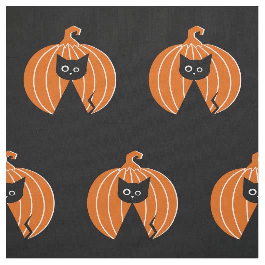 Black Cat {and} Pumpkin Stoff (Muster)