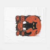Black Cat and Pumpkins - Halloween T - Shirt Art C Fleecedecke (Vorderseite (Horizontal))