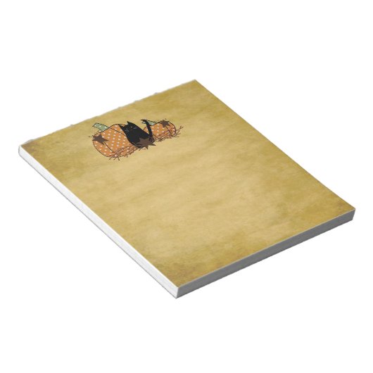 Black Cat and Pumpkins Notepad Notizblock (angewinkelt)