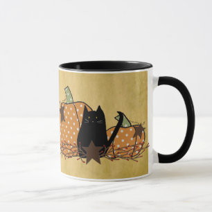 Black Cat and Pumpkins Tasse