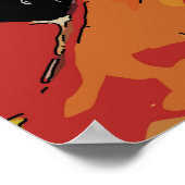 Black Cat and Red Wine Poster (Ecke)