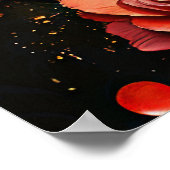 Black Cat and Roses Poster (Ecke)