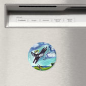 Black Cat Angel Magnet (In Situ (Geschirrspüler))