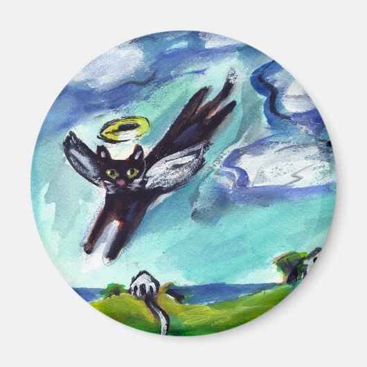 Black Cat Angel Magnet (Vorne)