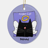 Black Cat Angel Personalize Keramik Ornament (Links)